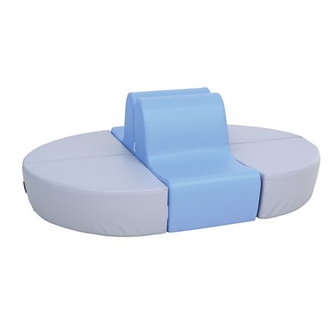 Scaun mic gri de colt din spuma, masura 0, 44,5 x 44,5 cm, 20 cm inaltime sezut, cresa si gradinita - poza 5
