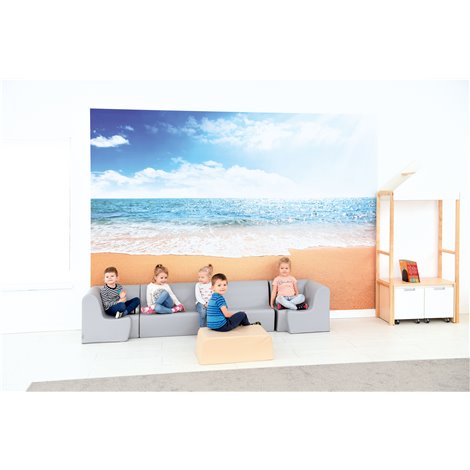 Scaun mic gri din spuma, masura 0, 35 x 44,5 x 42 cm, 20 cm inaltime sezut, cresa si gradinita - poza 2