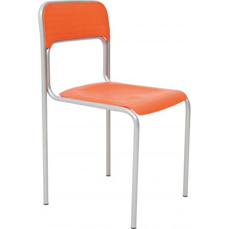Scaun Next din plastic cu cadru din otel, stivuibil, orange - poza 1