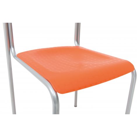 Scaun Next din plastic cu cadru din otel, stivuibil, orange - poza 2