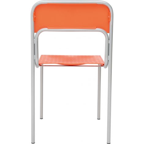 Scaun Next din plastic cu cadru din otel, stivuibil, orange - poza 3