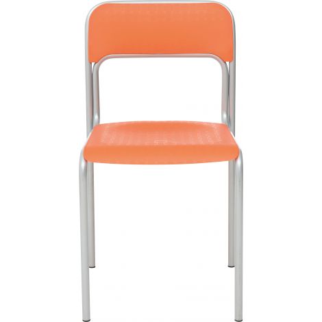 Scaun Next din plastic cu cadru din otel, stivuibil, orange - poza 4