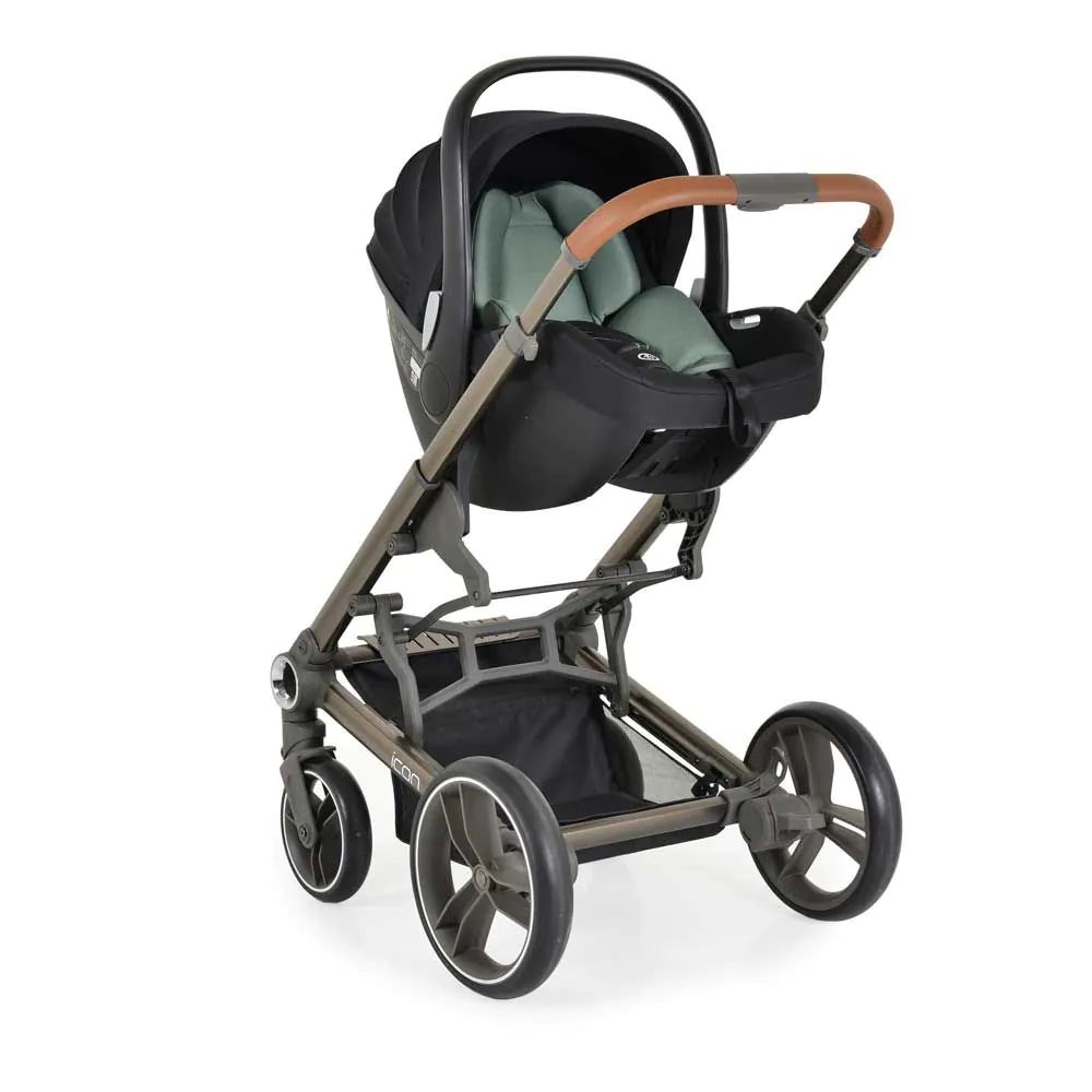 Scoica auto cu adaptori pentru carucior Cangaroo I-Size 40-83 cm Negru Verde - poza 4