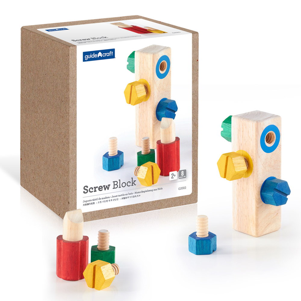 Screw Block, joc de indemanare cu suruburi, Guidecraft multicolor