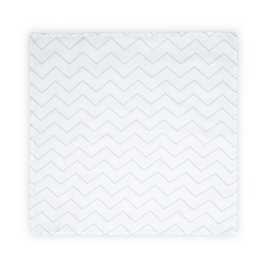 Scutec din bumbac Lorelli 80x80 cm blue zig zag - poza 1