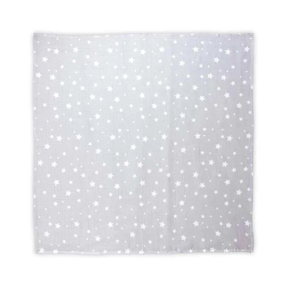 Scutec muselina Lorelli Nappy 80 x 80 cm Grey Stars - poza 1