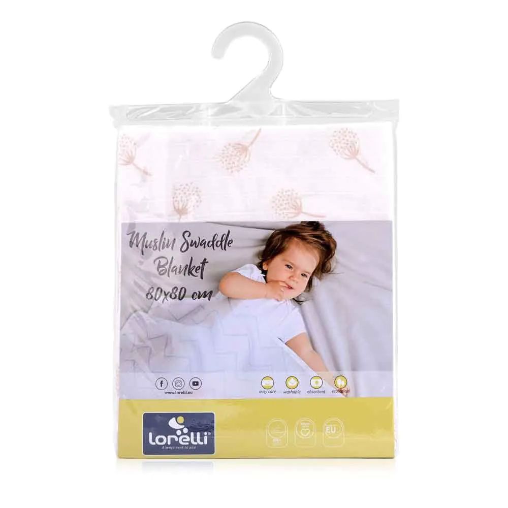 Scutec muselina Lorelli Nappy 80 x 80 cm Pink - poza 2