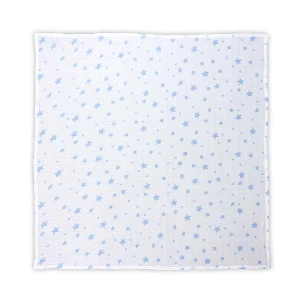 Scutec muselina Lorelli Nappy 80 x 80 cm White Blue Stars - poza 1
