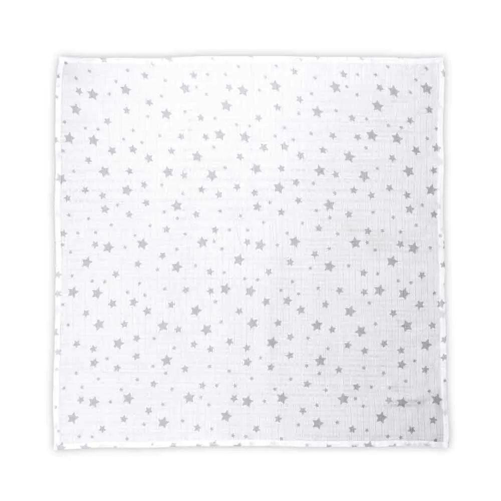 Scutec muselina Lorelli Nappy 80 x 80 cm White Grey Stars - poza 1