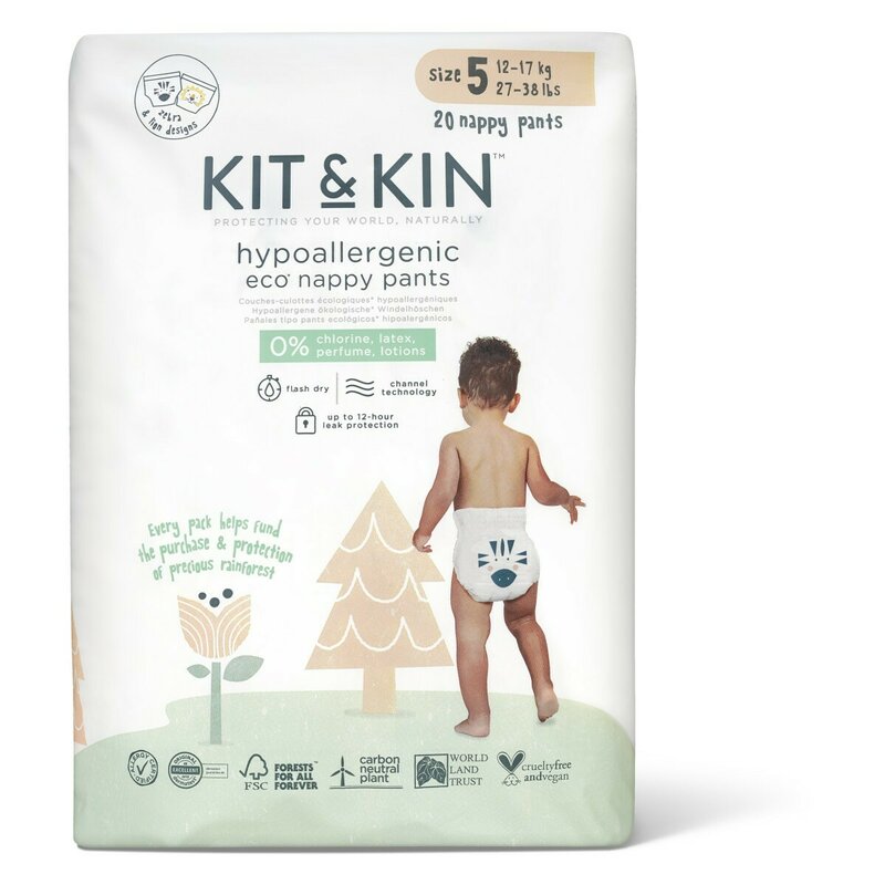 Scutece Hipoalergenice Eco Pull Up Junior, Kit&Kin, Marime 5, 20 buc, De unica folosinta, 12-17 kg