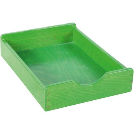 Sertar verde cu maner si fereastra, din lemn masiv de fag, lacuit - poza 1