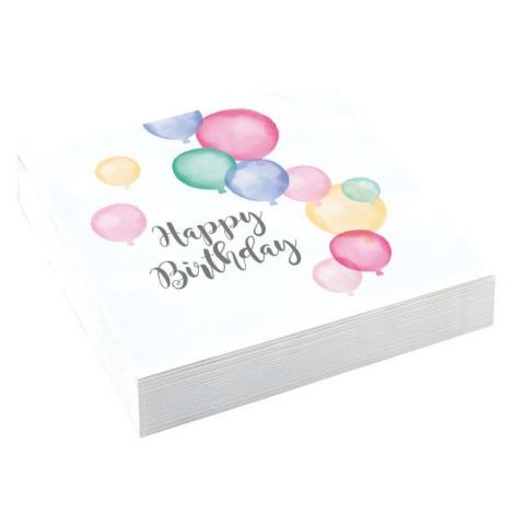 Servetele happy birthday baloane 33x33 cm - poza 2