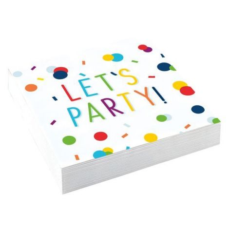 Servetele petrecere aniversara confetti 25x25 cm - poza 1