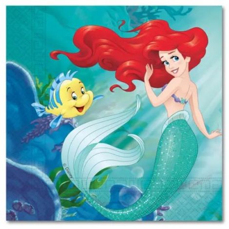 Servetele petrecere ariel mica sirena 33x33 cm - poza 2