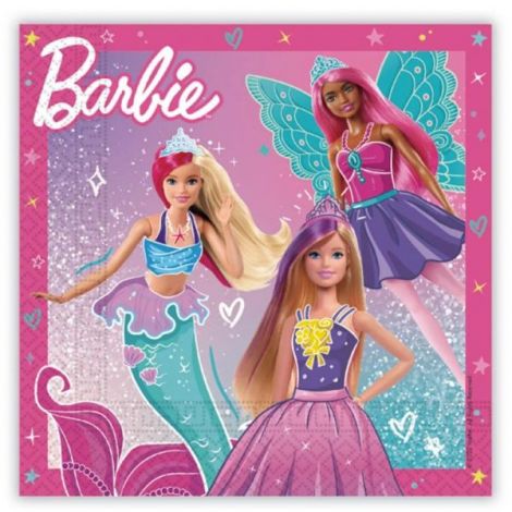 Servetele petrecere barbie 33x33 cm - poza 1