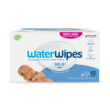 Servetele umede Biodegradabile Water Wipes, 12 pachete x 60 buc, 720 buc