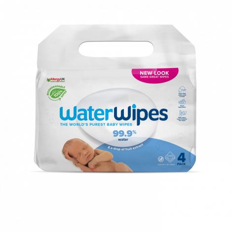 Servetele umede Biodegradabile Water Wipes, 4 pachete x 60 buc, 240 buc - poza 1