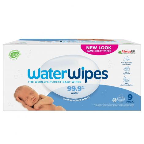 Servetele umede Biodegradabile Water Wipes, 9 pachete x 60 buc, 540 buc