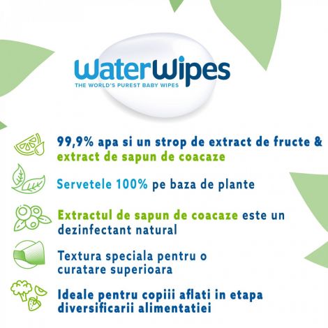 Servetele umede Biodegradabile Water Wipes Soapberry, 4 pachete x 60 buc, 240 buc - poza 4