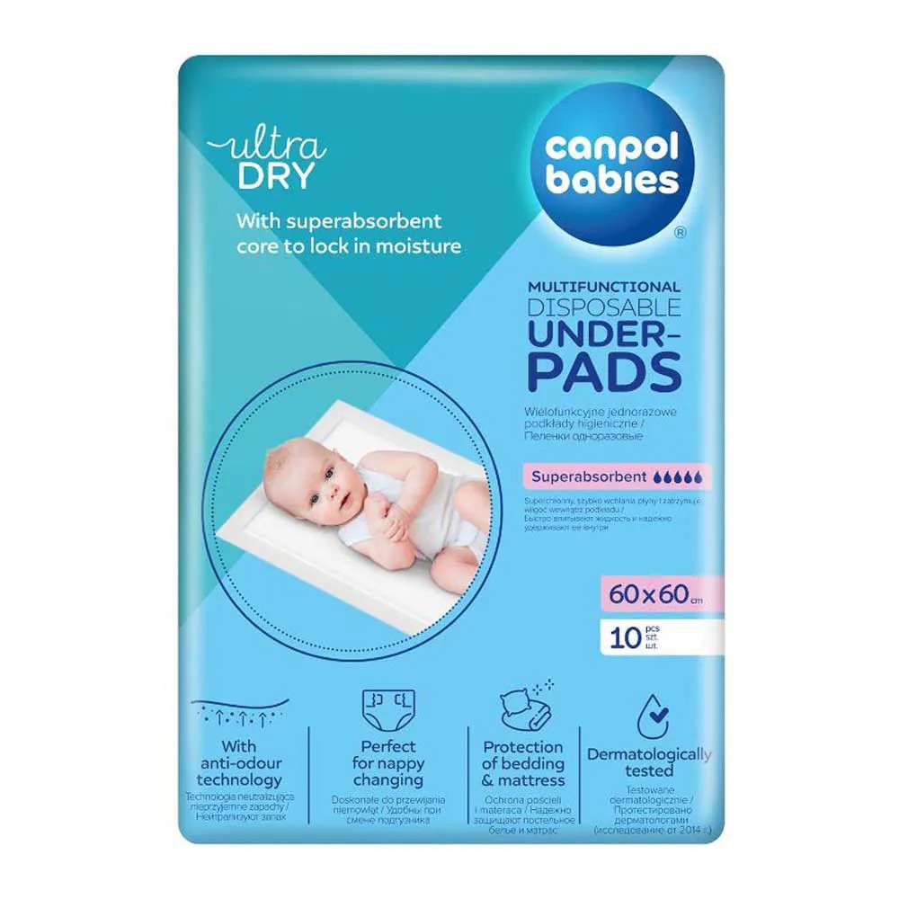 Set 10 aleze de unica folosinta pentru schimbarea scutecului Canpol Babies 60 x 60 cm - poza 1