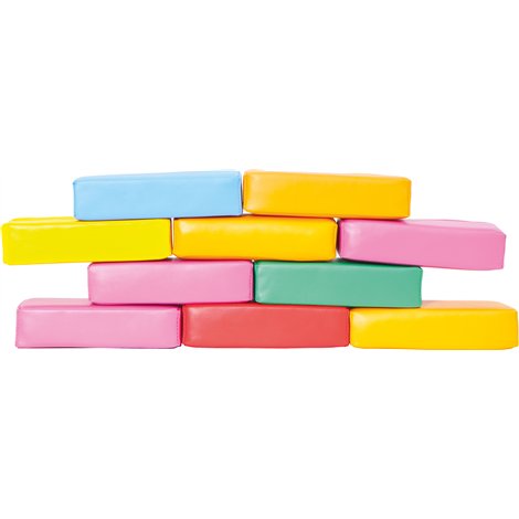 Set 10 caramizi din spuma cu huse detasabile,24x12x6 cm, cu certificat Oeko-Tex, cresa si gradinita - poza 1