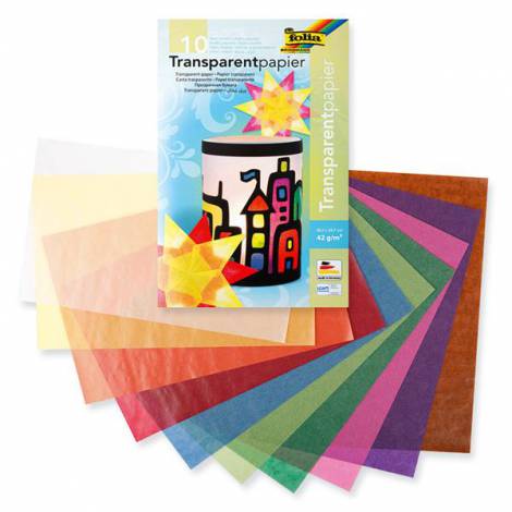 Set 10 coli hartie transparenta colorata - poza 1