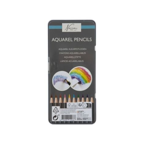 Set 10 creioane acuarela, in cutie metalica, Fine-Art, Nassau - poza 3