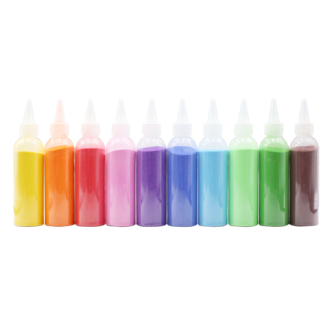 Set 10 culori nisip extrafin colorat pentru creatie, ideal gradinita si scoala - poza 1