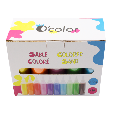 Set 10 culori nisip extrafin colorat pentru creatie, ideal gradinita si scoala - poza 2