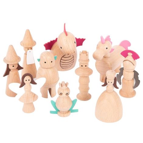Set 10 figurine din lemn Lumea Basmelor - poza 1