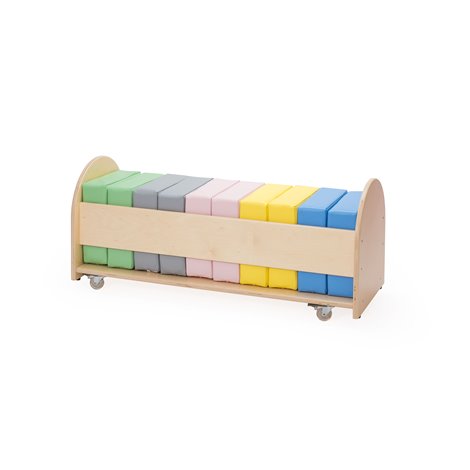 Set 10 perne pufuri patrate, 30 x 30 x 10 cm, certificat Oeko-tex, cu suport mobil din lemn inclus, cresa si gradinita - poza 4