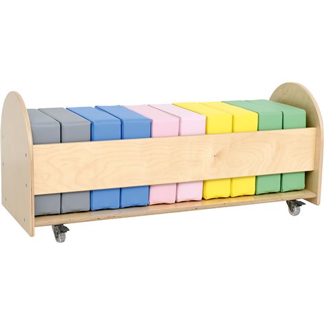Set 10 perne pufuri patrate, 30 x 30 x 10 cm, certificat Oeko-tex, cu suport mobil din lemn inclus, cresa si gradinita - poza 5