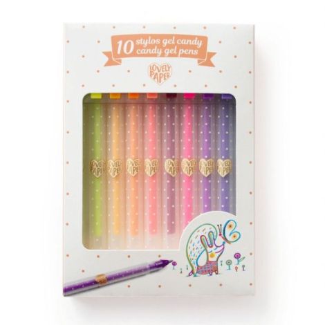 Set 10 pixuri cu gel culori pastelate si neon, Djeco - poza 1