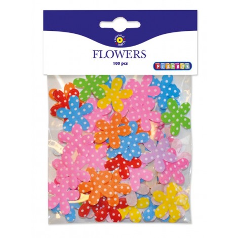 Set 100 flori din material textil