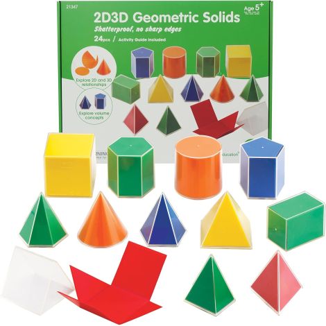 Set 12 de corpuri geometrice cu dubluri pliabile - poza 1