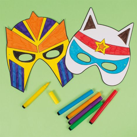 Set 12 masti de colorat Supereroi, gradinita si scoala - poza 2