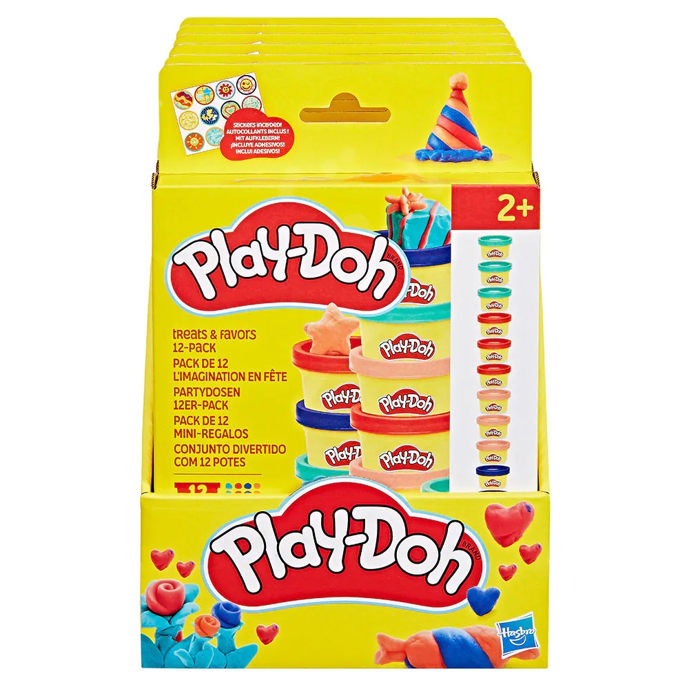 Set 12 Mini Cutii Plastilina Play-Doh in 4 Culori, Cadouri Petrecere Copii 2 Ani+ - poza 1