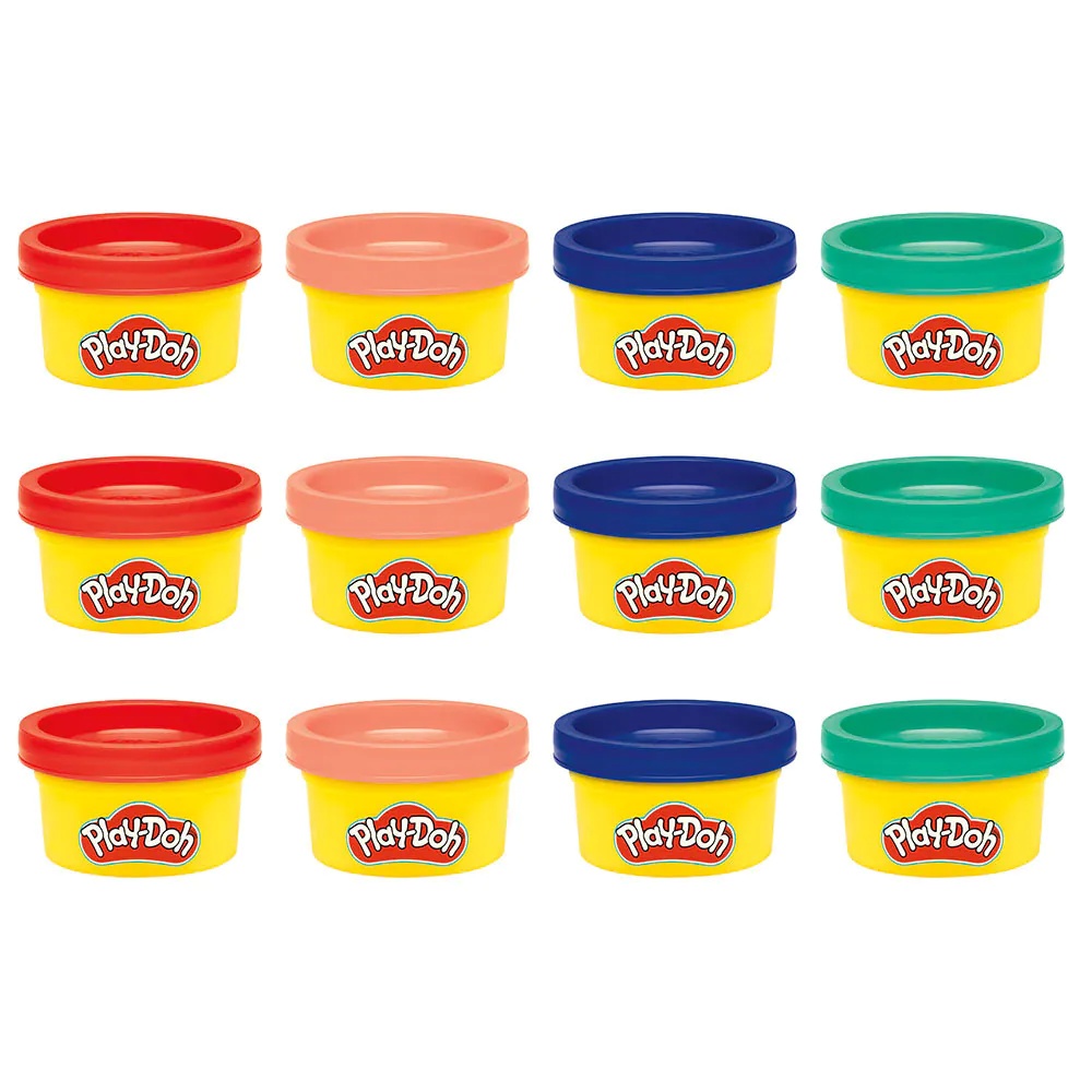 Set 12 Mini Cutii Plastilina Play-Doh in 4 Culori, Cadouri Petrecere Copii 2 Ani+ - poza 2