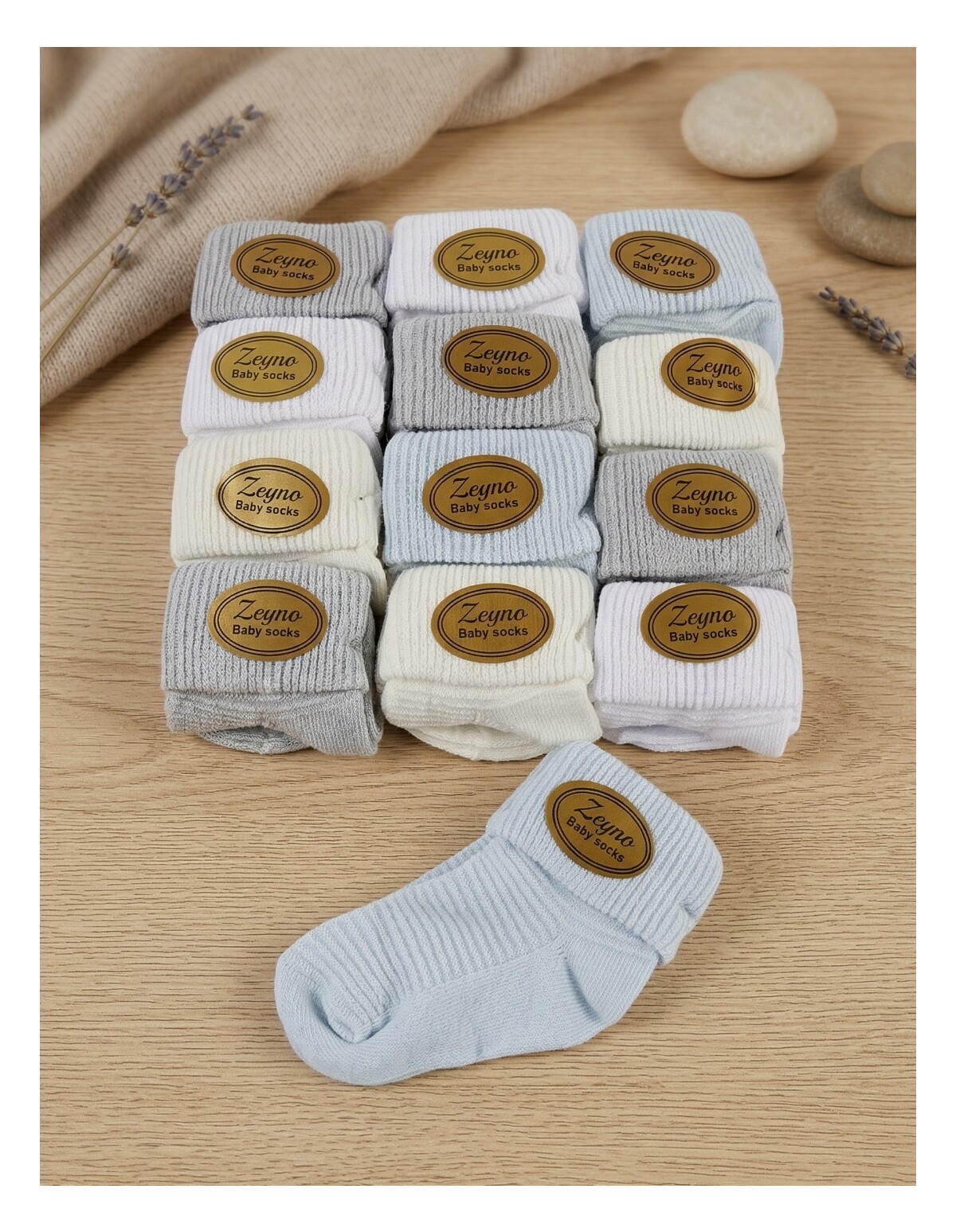 Set 12 perechi sosete multicolor simple