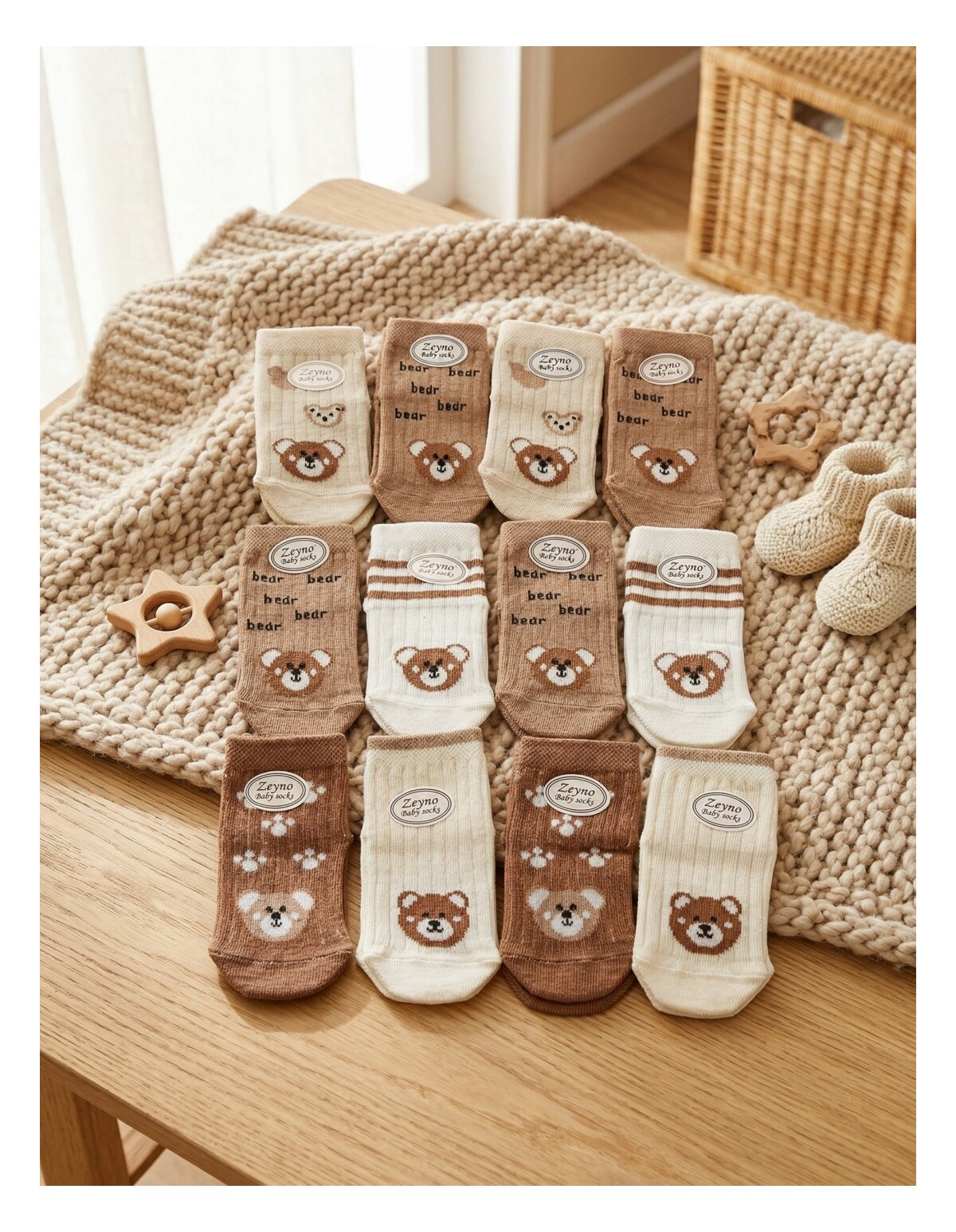 Set 12 pereschi sosete multicolor bear