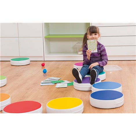 Set 12 pufuri rotunde din spuma Drops, 30 cm diam, 8 cm grosime, cresa si gradinita - poza 5