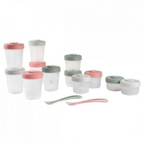 Set 12 recipiente hrana Beaba Eucalyptus 2x90 ml, 4x150 ml, 6x250 ml - poza 1