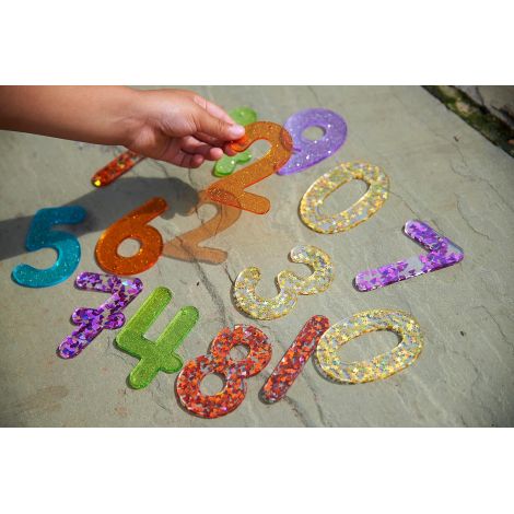 Set 14 numere translucide Glitter pentru tablete si mese luminoase - poza 2