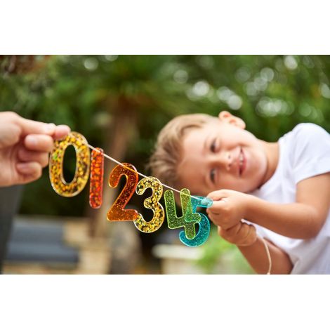 Set 14 numere translucide Glitter pentru tablete si mese luminoase - poza 4