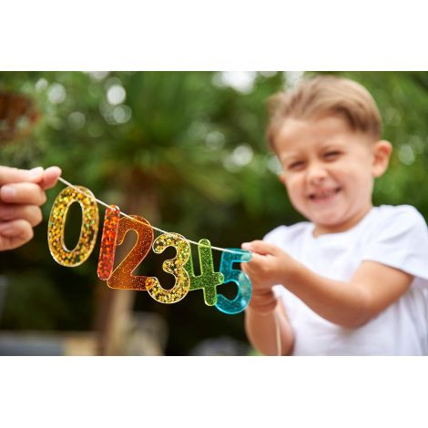 Set 14 numere translucide Glitter pentru tablete si mese luminoase - poza 5