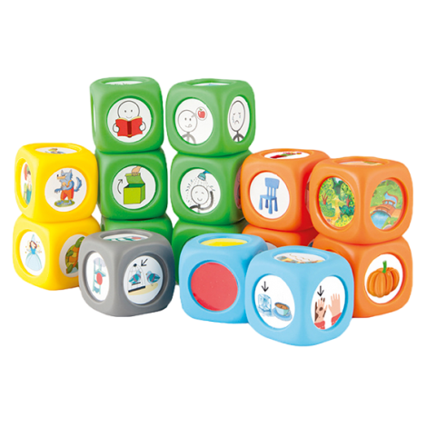 Set 15 Cuburi cu povesti Story Cubes cu ghid pedagogic si suport audio in limba romana - poza 1