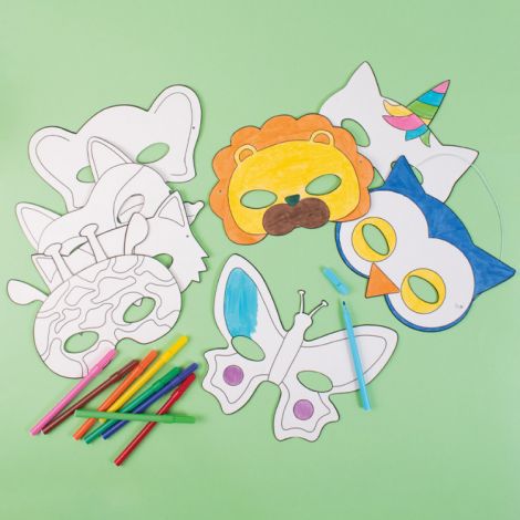 Set 16 masti de colorat, forme cu diverse animale, carton FSC - poza 2