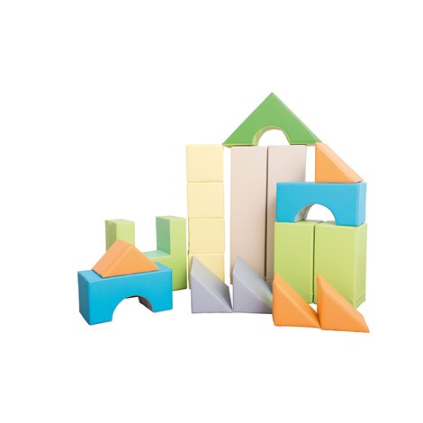 Set 18 blocuri din spuma cu huse detasabile L, cu certificat Oeko-Tex, cresa si gradinita - poza 1