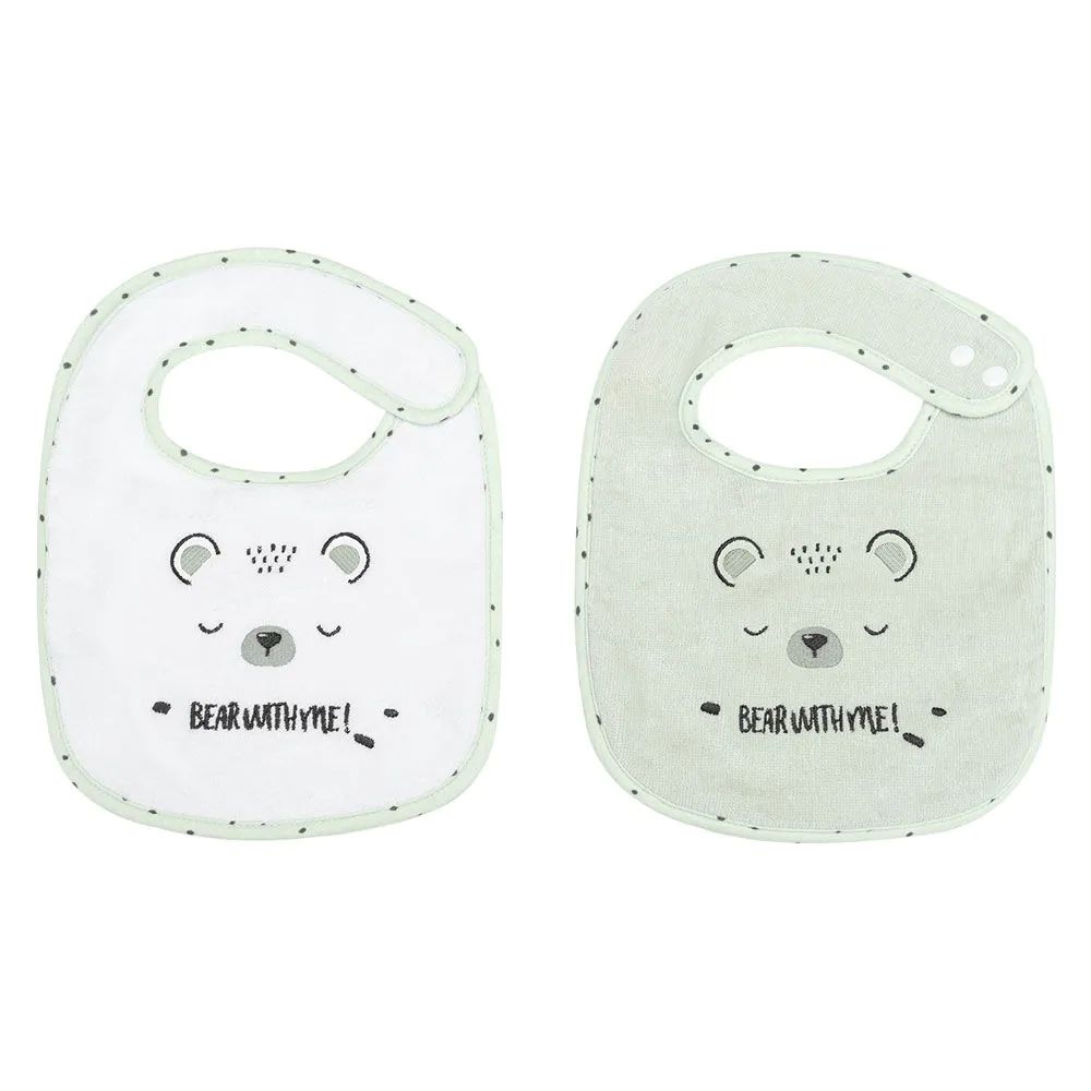 Set 2 bavete Kikka Boo Terry Bear With Me Mint