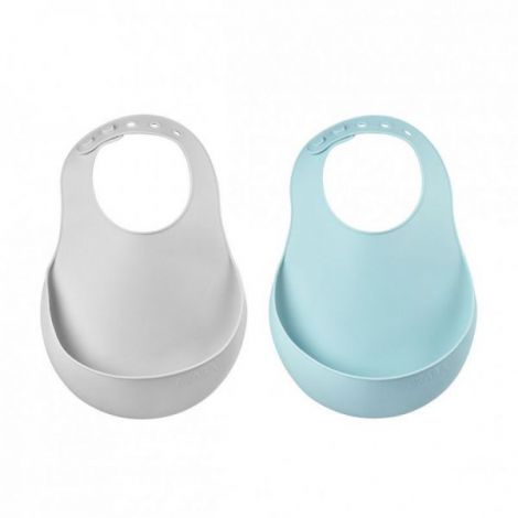 Set 2 Bavete silicon Beaba Airy Green Light Grey - poza 1